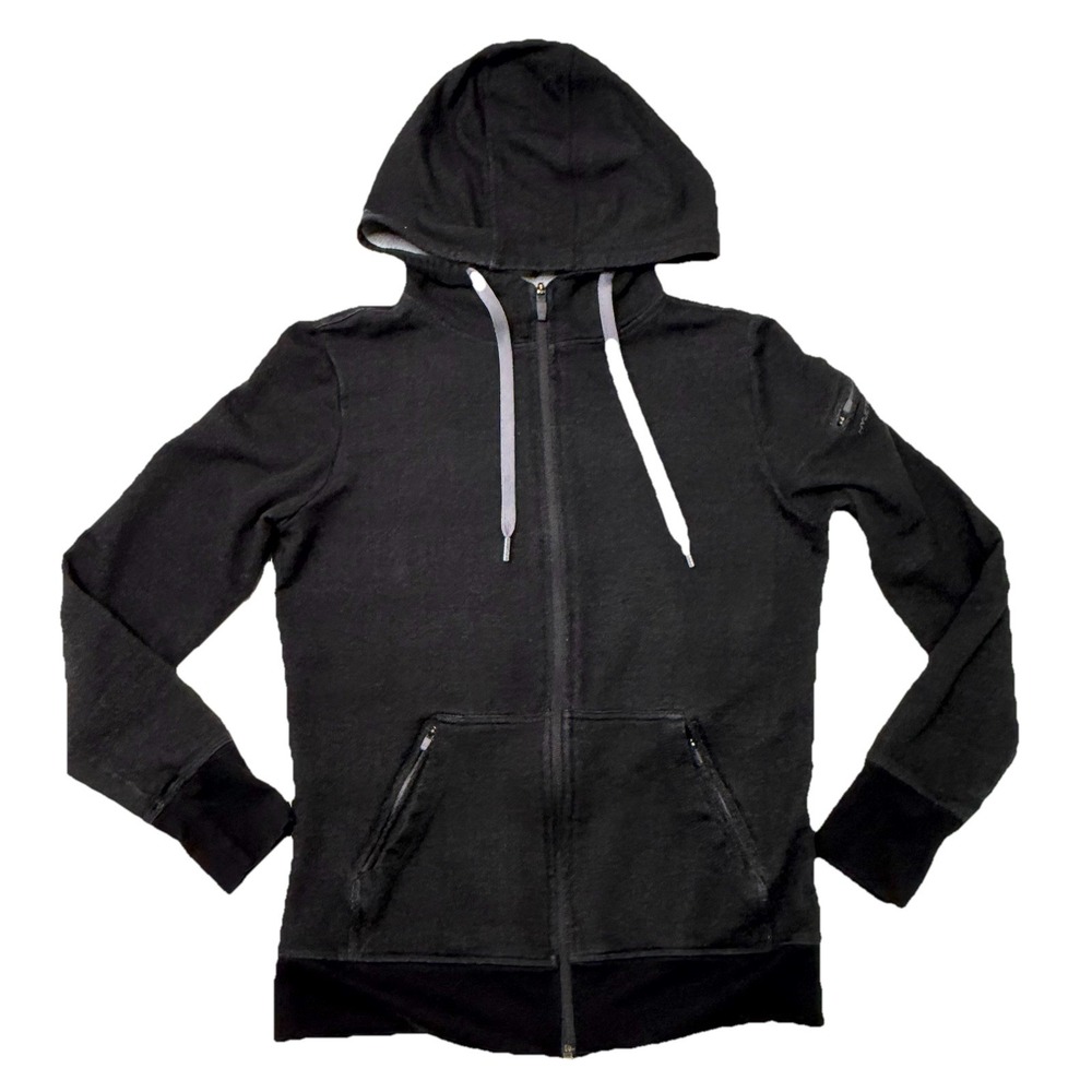 Hylete‎ Womens Size Small Black Full Zip Fleece Hoodie Outdoor Workout Gym Yoga
